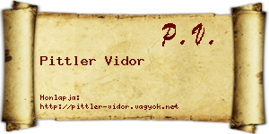 Pittler Vidor névjegykártya